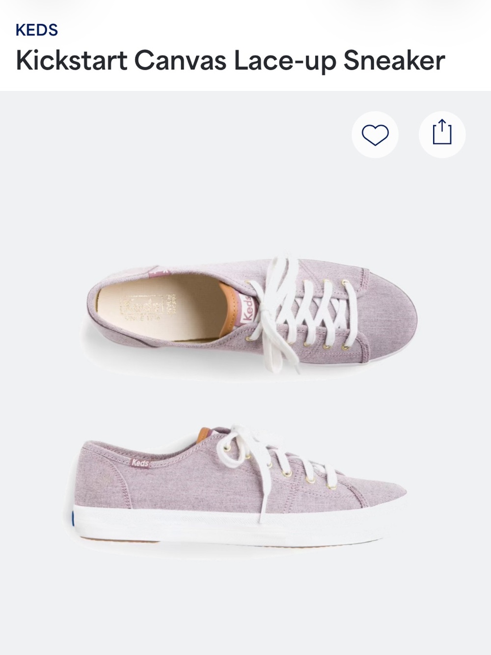 Keds Kickstart Canvas Lace-up Sneaker in Purple
